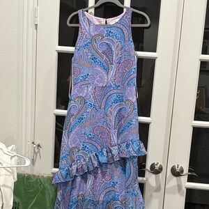 Sam Edelman Women's Dress - Blue and Purple Paisley